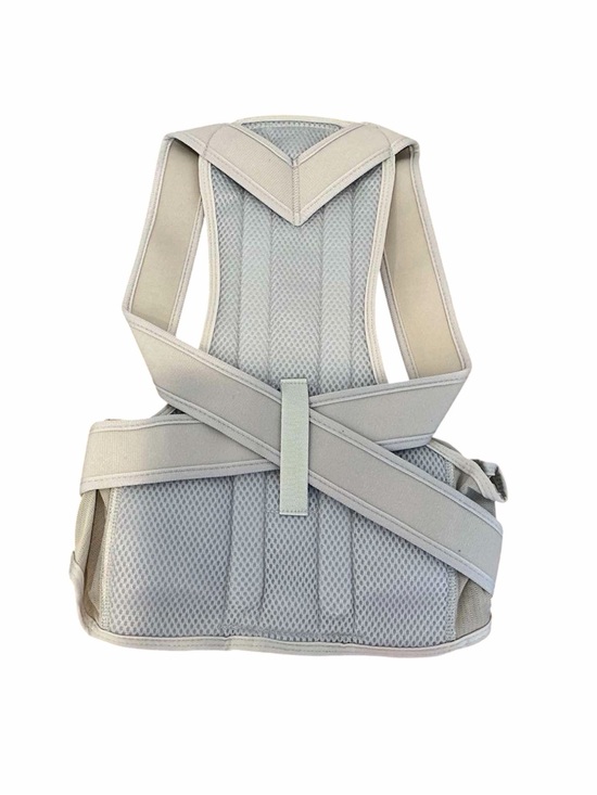 Accessories - Posture Corrector Back Brace Adjustable Shoulder & Waist Support White Gray